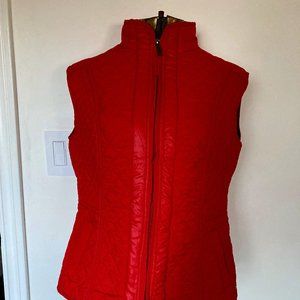 Deep Red Quilted Olsen Vest with Front Zip